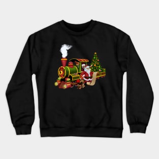 Santa Claus with a train Crewneck Sweatshirt